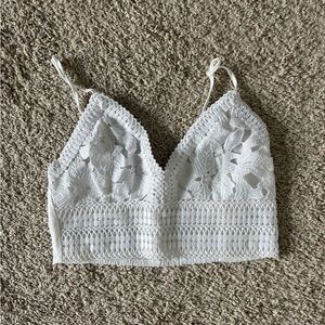 Love Tree White Crochet Lace Bralette Camisole